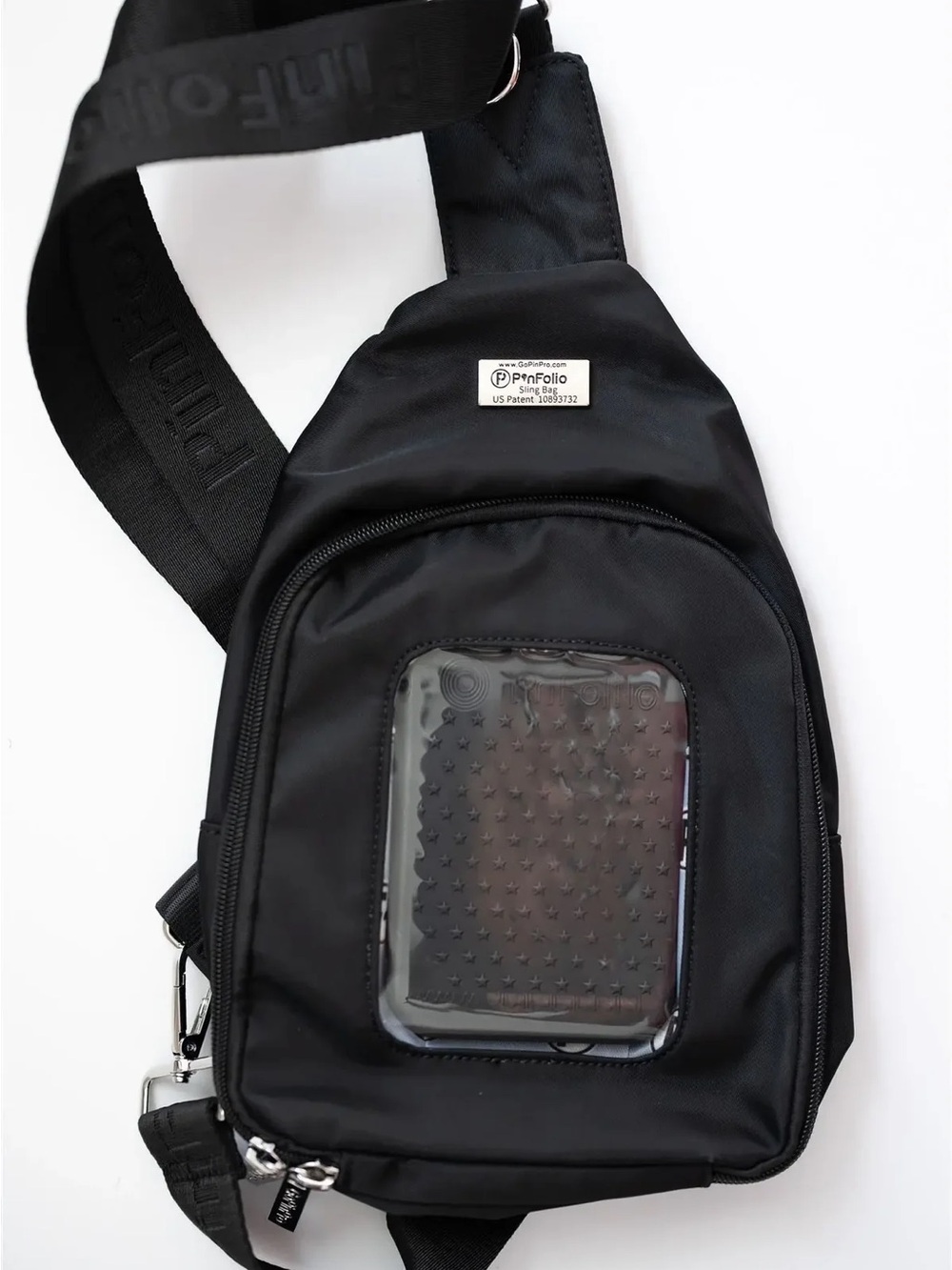Unbranded Kids Black Belt Bag with Clear Front Pocket